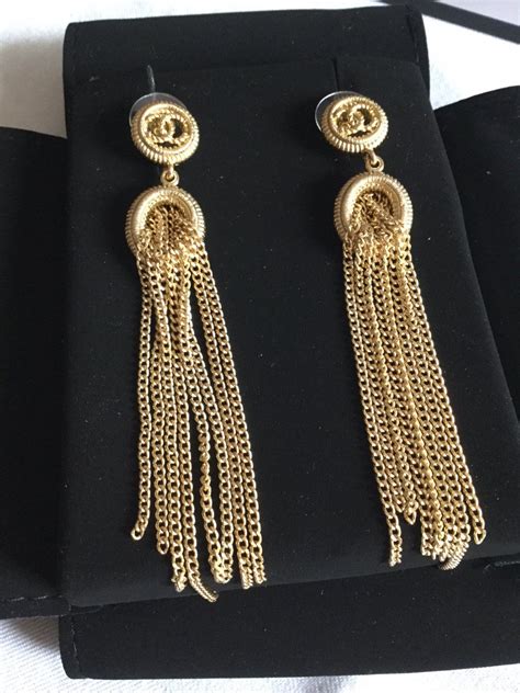 chanel fringe earrings|chanel earrings online.